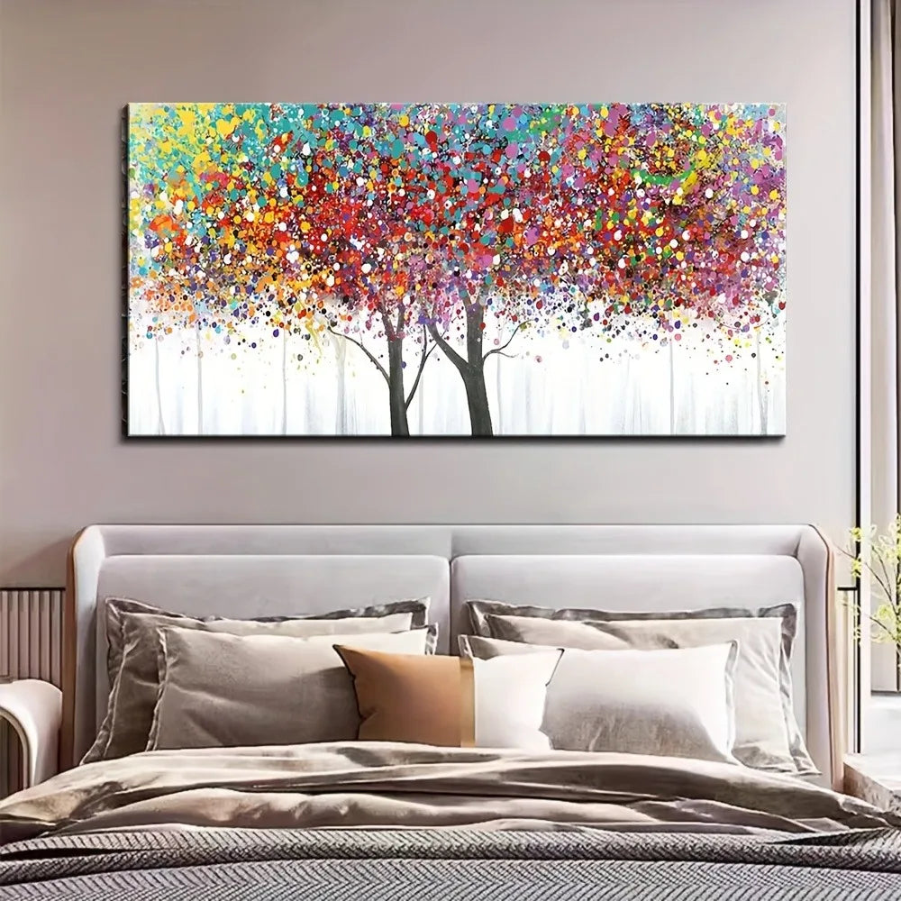 Abstract Tree Canvas Wall Art In Solid Wood Frame Gallery