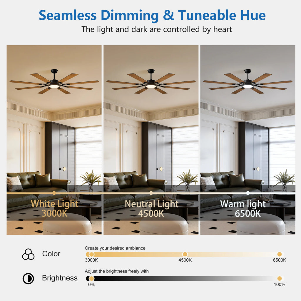 Ceiling Fans With Lights LED Remote Control Flush Mount Low Profile