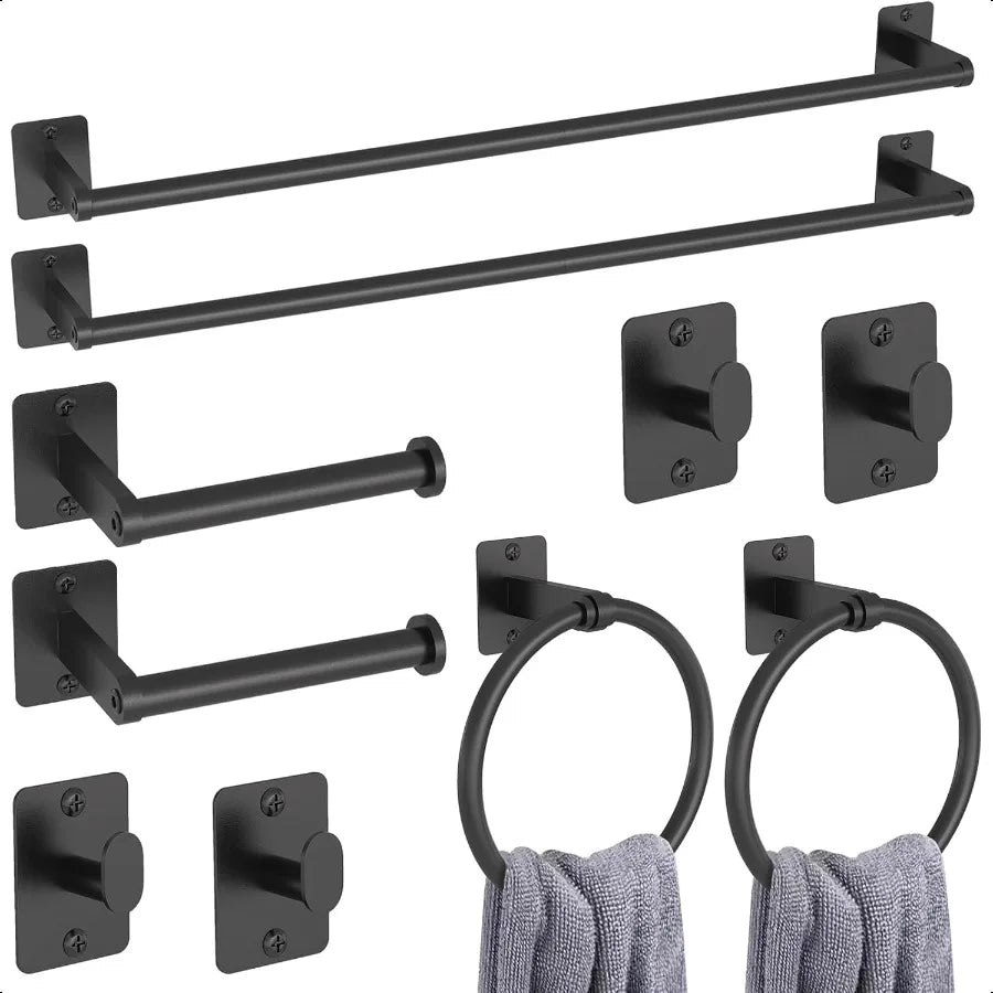 10 Pieces Bathroom Accories Set Bathroom Hardware Set 24 inch Towel Bar Towel Racks for Bathroom Robe Towel Hooks Toilet Paper