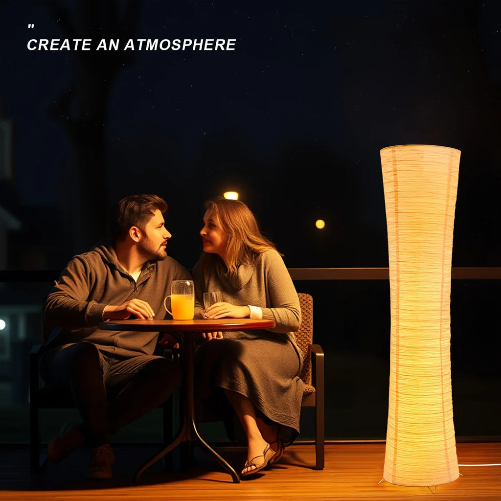AUKYGGUSH LED Soft Light Floor Lamp Paper Lampshade