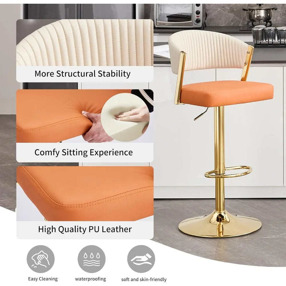 Tongyue Adjustable Swivel Counter Height Bar Stools Set Of 2