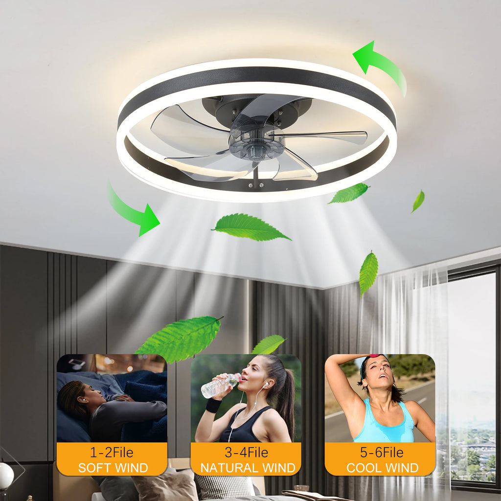 LED Ceiling Fan Fandelier with App and Remote Control