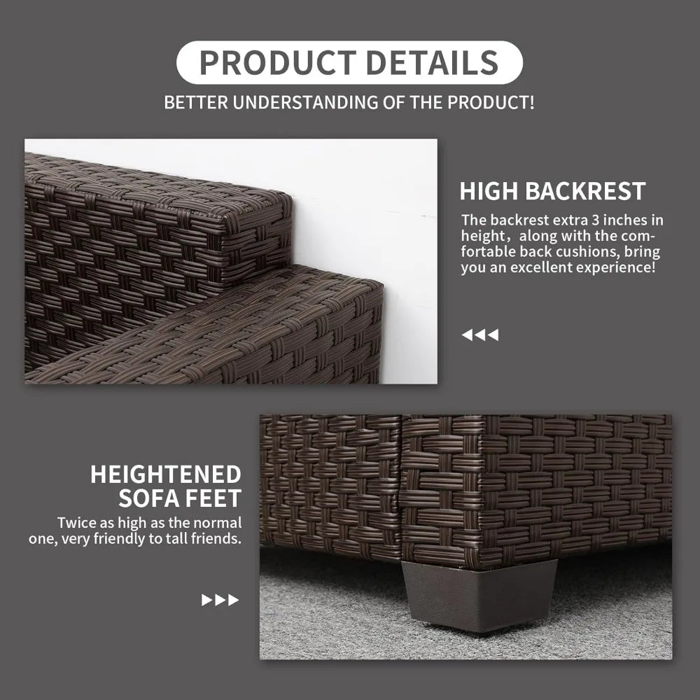 Outdoor Patio Furniture Club Chair Set With Glass End Table