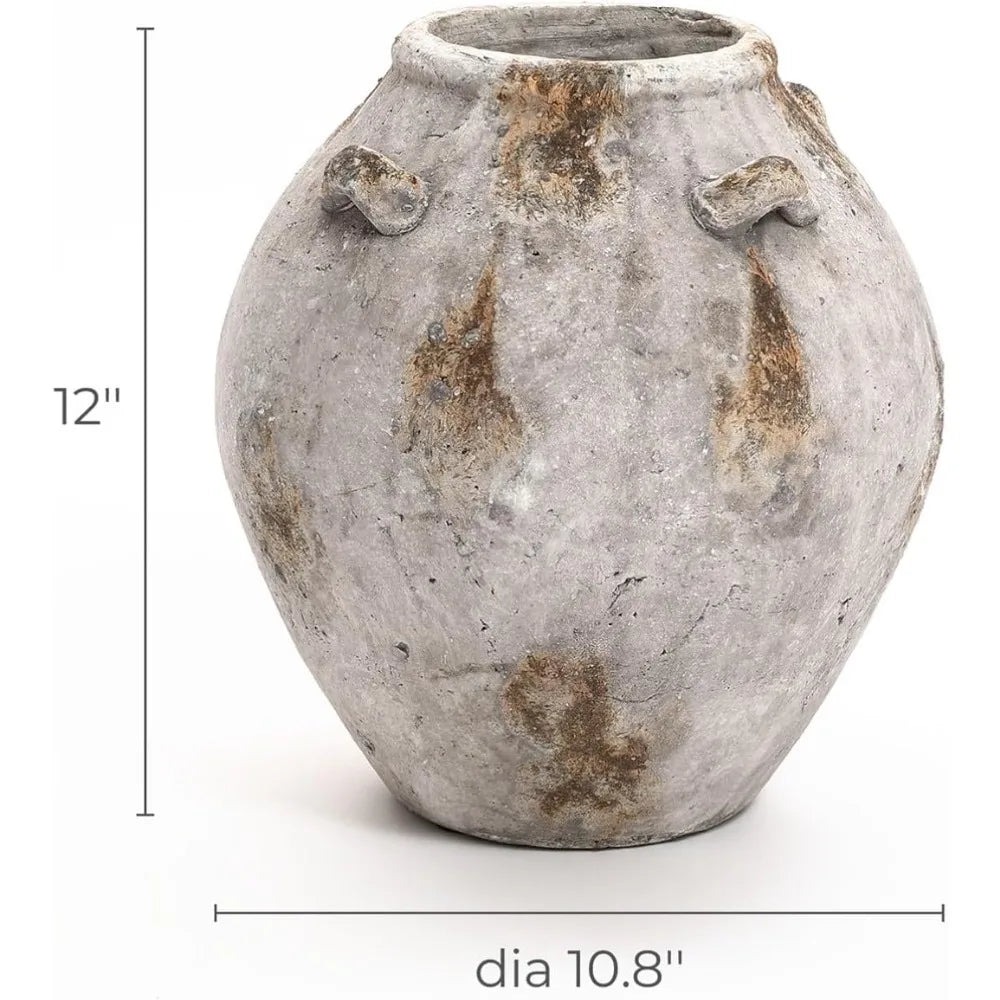 Ceramic Flower Vase With Handles Terracotta Jug Living Room Decor