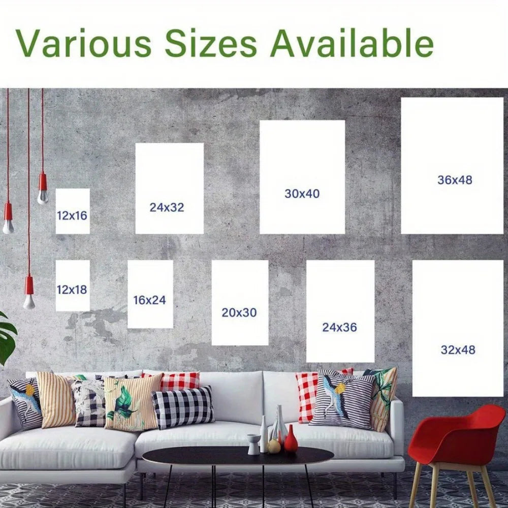 Wave Canvas Wall Art Landscape With Pine Frame Clouds