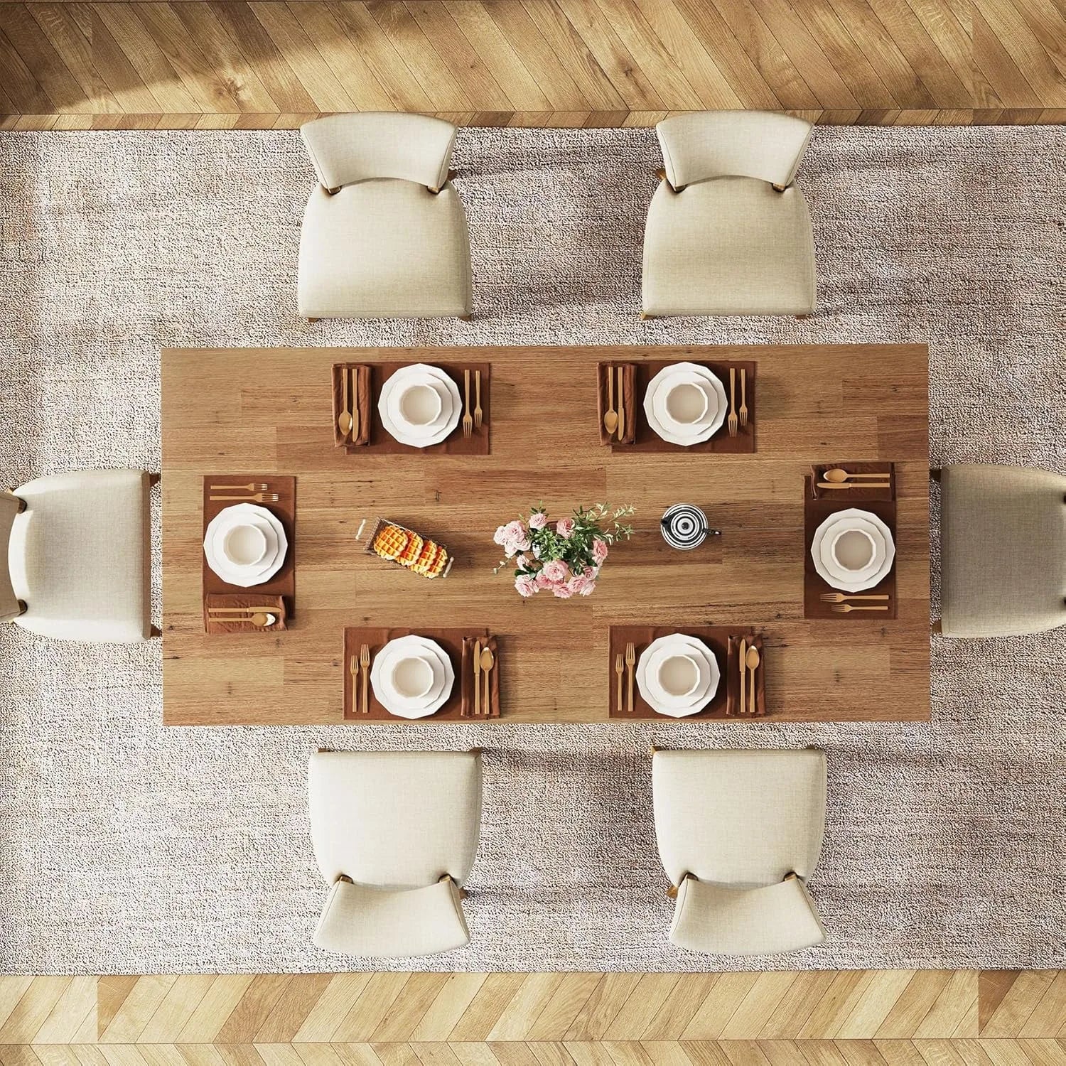 Little Tree Farmhouse Dining Table for Four to Six