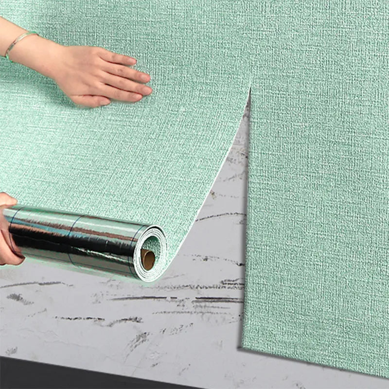 NONECN Linen 3D Foam Self Adhesive Wallpaper Waterproof