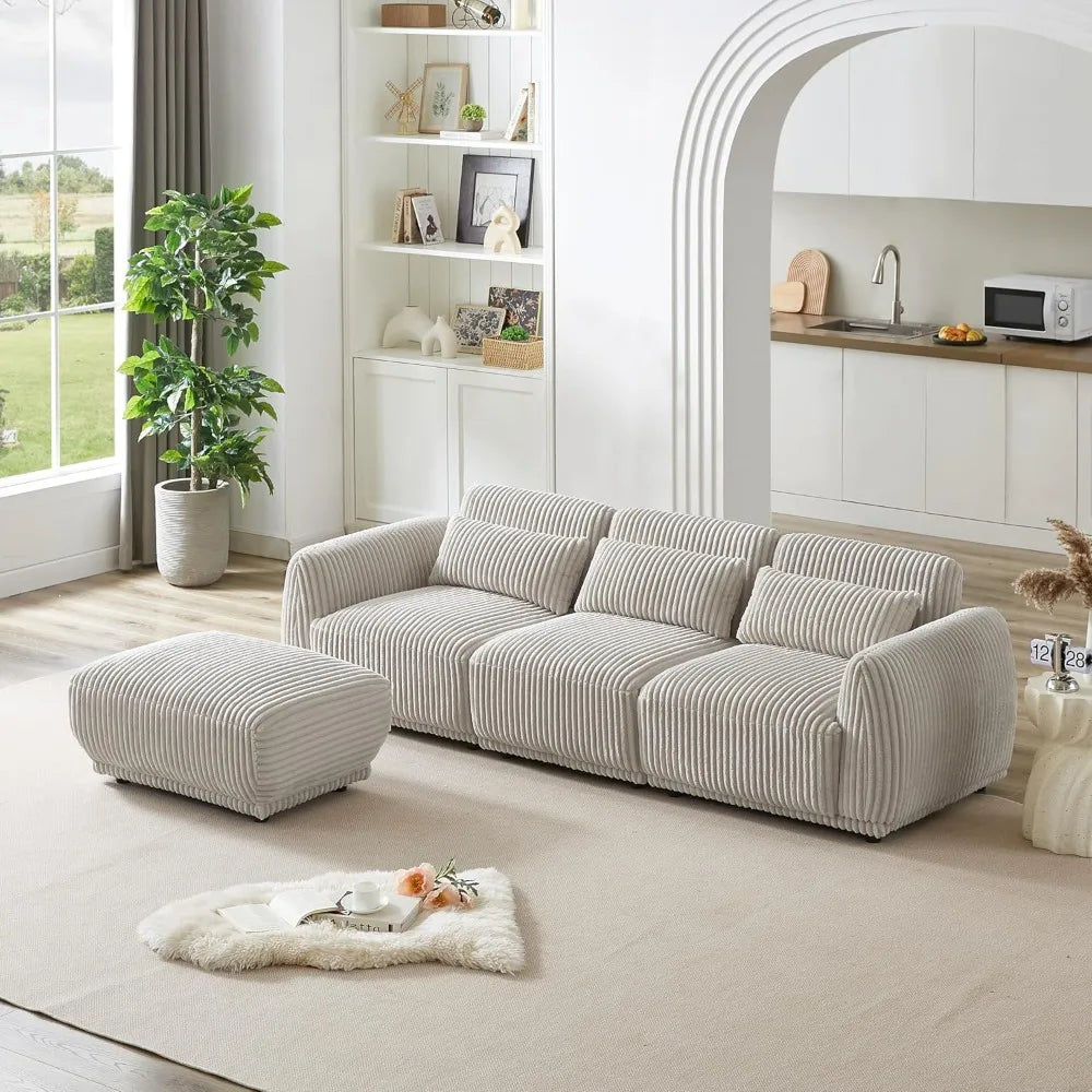 Tongyue L Shaped Sectional Sofa With Removable Ottomans