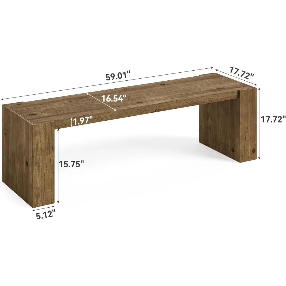 Farmhouse Solid Wood Entryway Bench TV Stand Frame