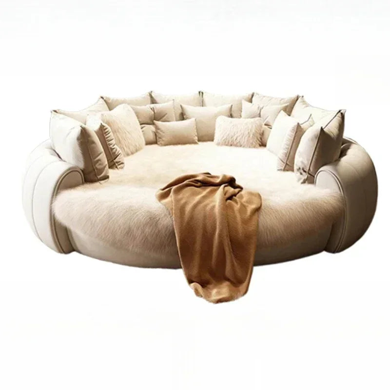 Italian Light Luxury Round Bed For Bedroom Wedding Letto Matrimoniale