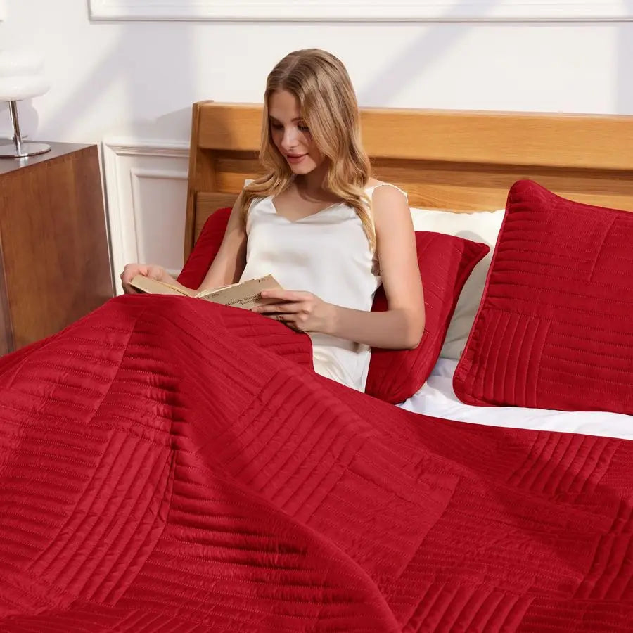 Ultra Soft Quilt Bedding Set 3 Piece Microfiber Bedspread