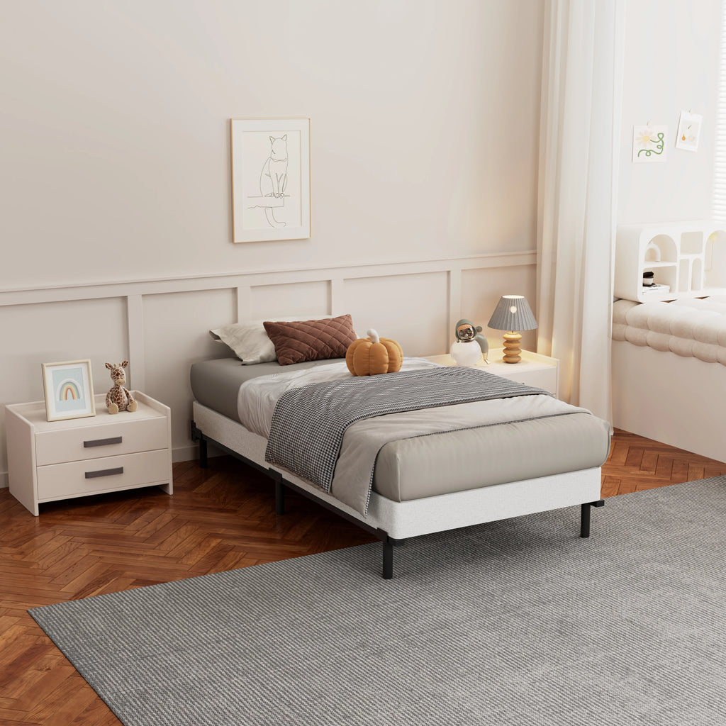 AROMUSTIME Metal Bed Frame Platform Slat Mattress Foundation