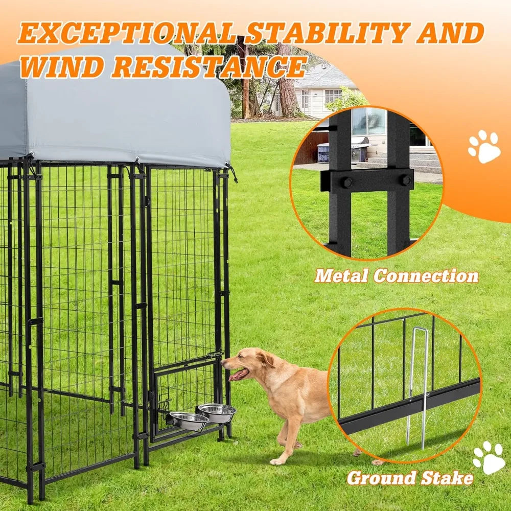 DAFIFY Heavy Duty Large Dog Kennel Playpen With UV Roof