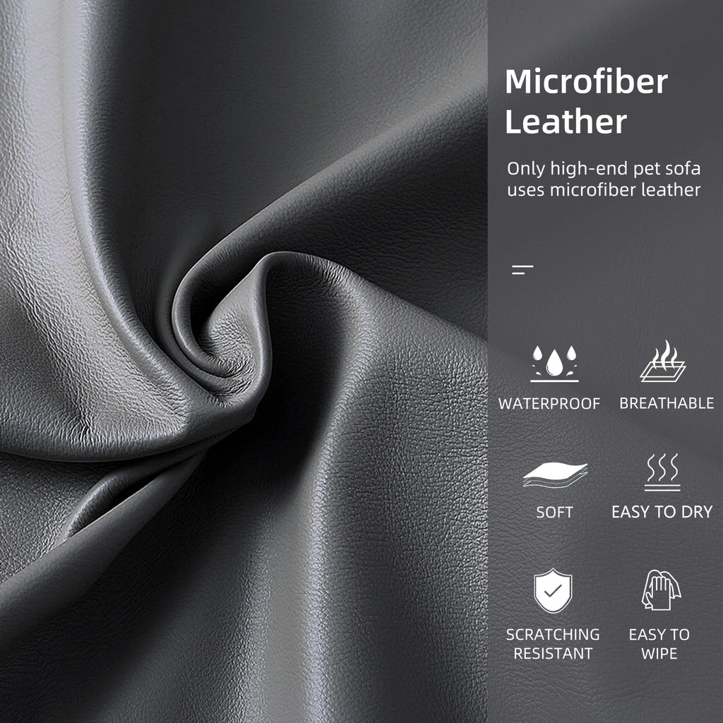 BINGOPAWCN Elevated Dog Bed Sofa With Microfiber Leather Cover Lounge Chair