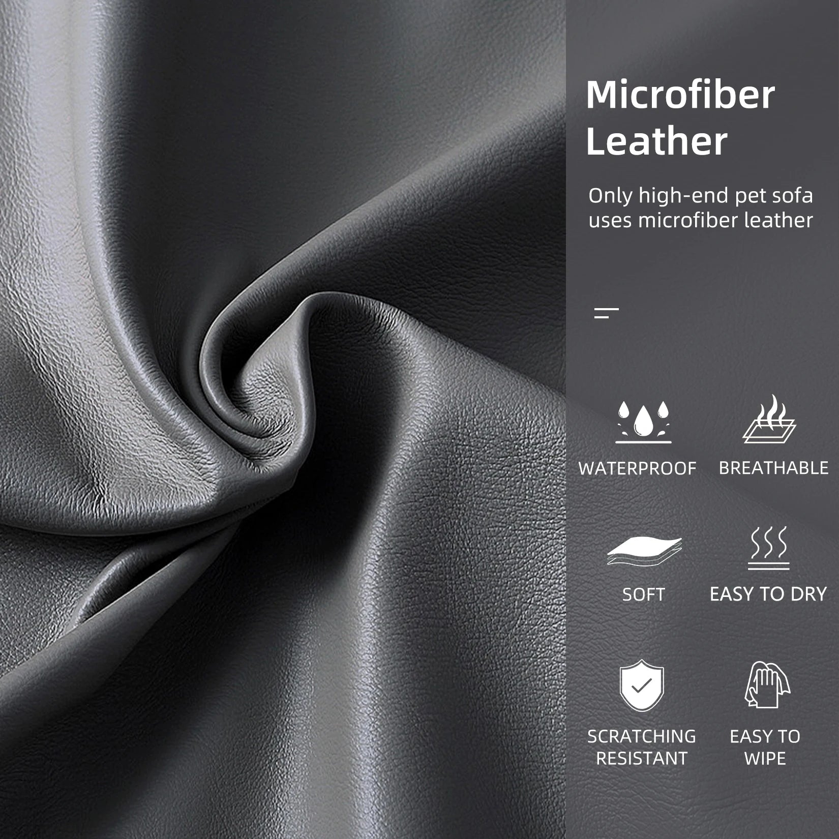 BINGOPAWCN Elevated Dog Bed Sofa With Microfiber Leather Cover Lounge Chair