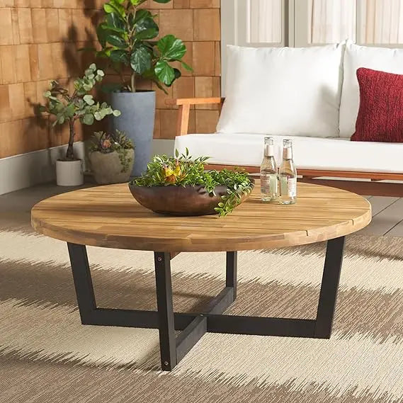 Outdoor Leo Collection Round Four Leg Coffee Table
