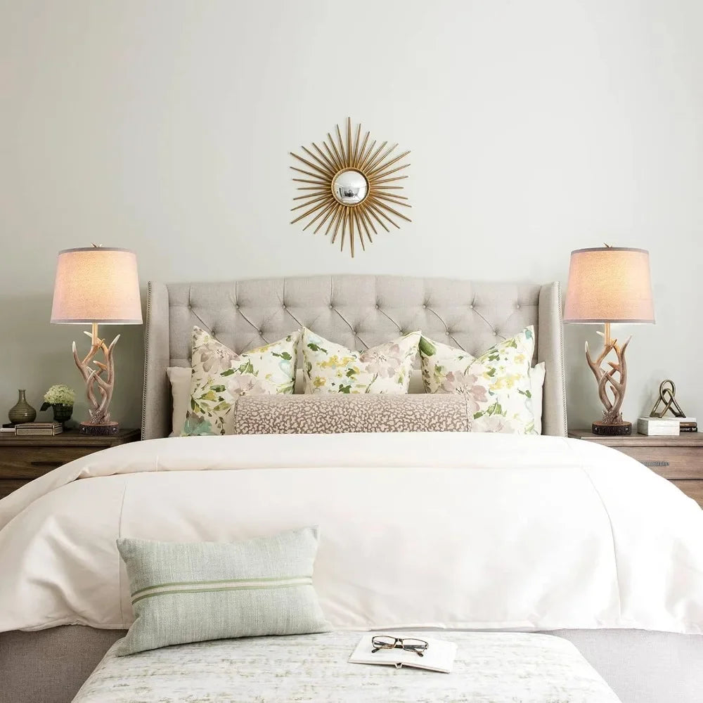 XMSJB Rustic Western Table Lamp Pair With USB Ports