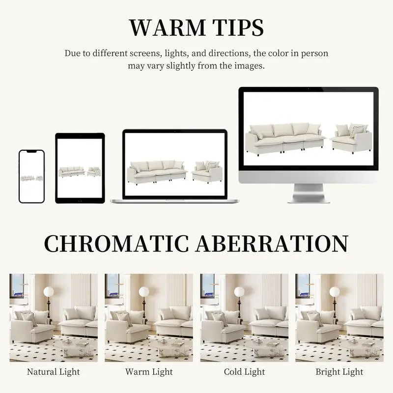 CN Sichuan Chenille Sofa Set With Throw Pillows Living Room