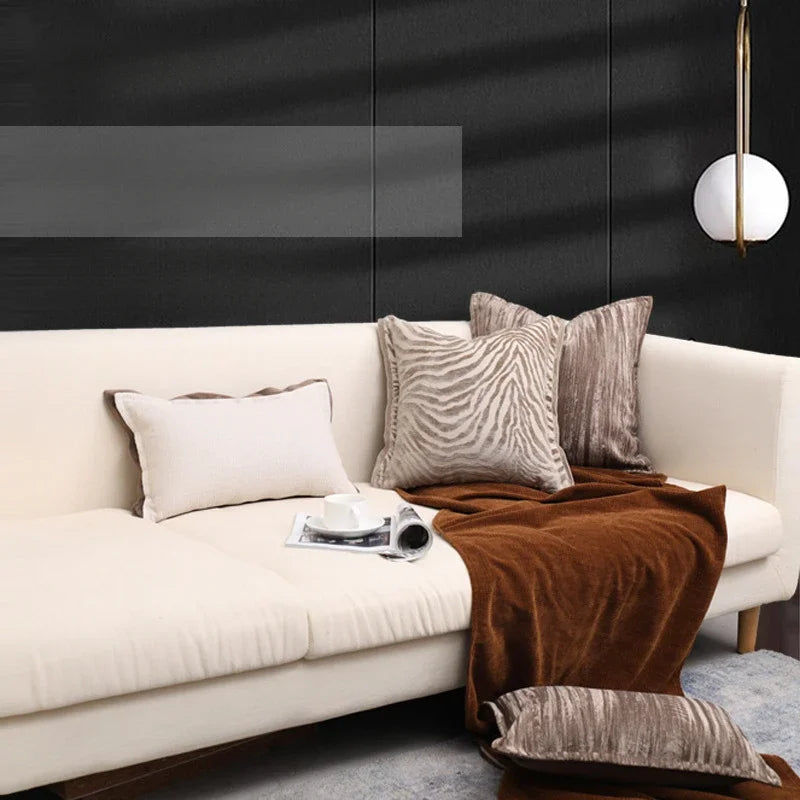 Nordic Style Zebra Print Cushion Cover  Living Room Sofa Pillowcase  Suitable for Home and Hotel Decoration 45x45cm