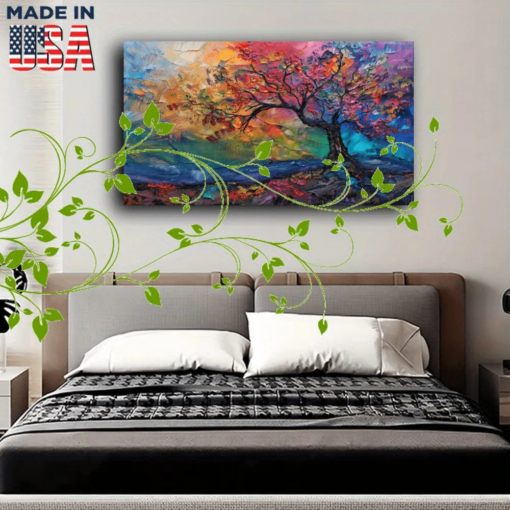 Chunky Wood Frame Mural Artwork Interior Decor Abstract