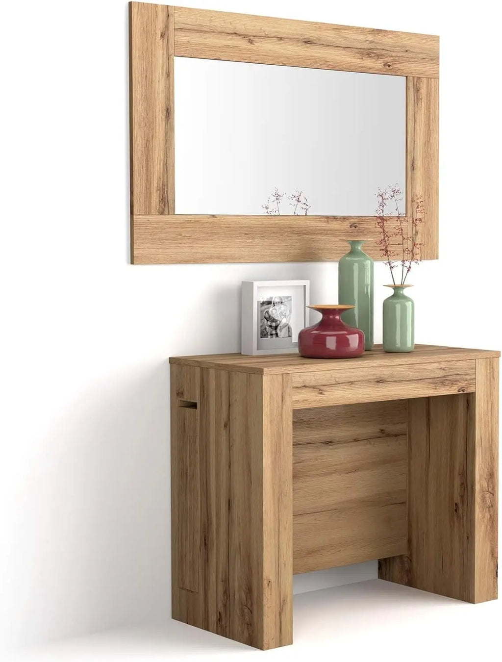 XMSJ Extendable Console Table With Extension Leaves Holder