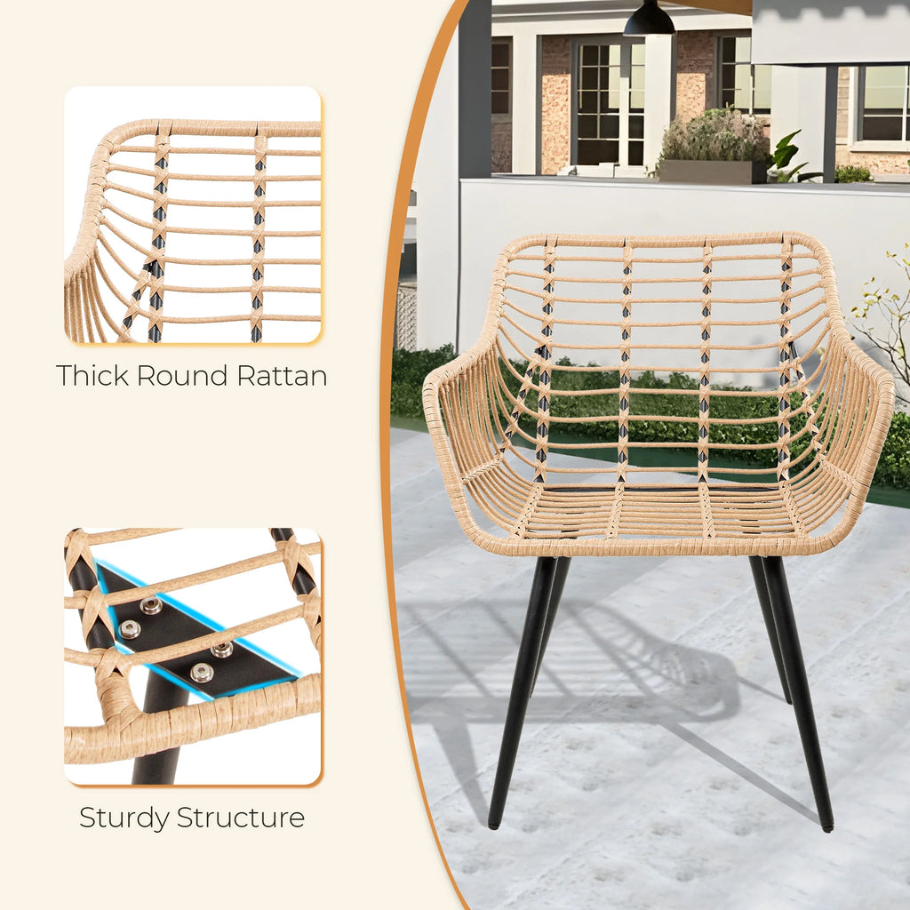 SEOGWISAM 5 Piece Outdoor Patio Furniture Set Wicker Bistro