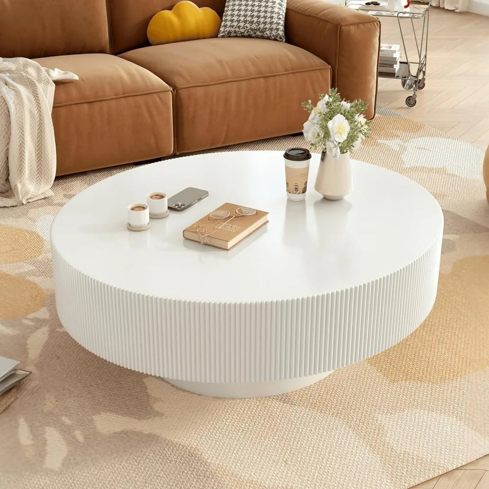 Modern Round Coffee Table With Sturdy Base