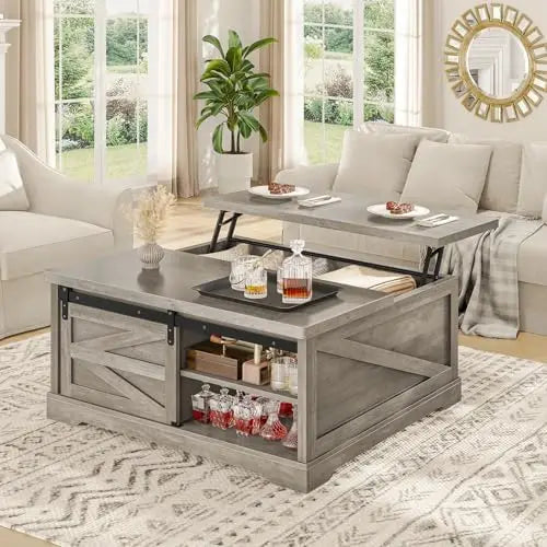Lift Top Coffee Table With Storage Farmhouse Style
