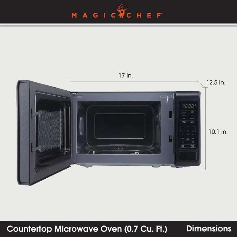 Magic Chef MC77MB Compact Countertop Microwave Oven 700W