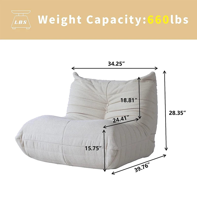 Sdorens Teddy Velvet Bean Bag Sofa Floor Lounge Chair