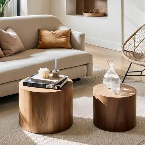 Nesting Walnut Coffee Tables Set of Two