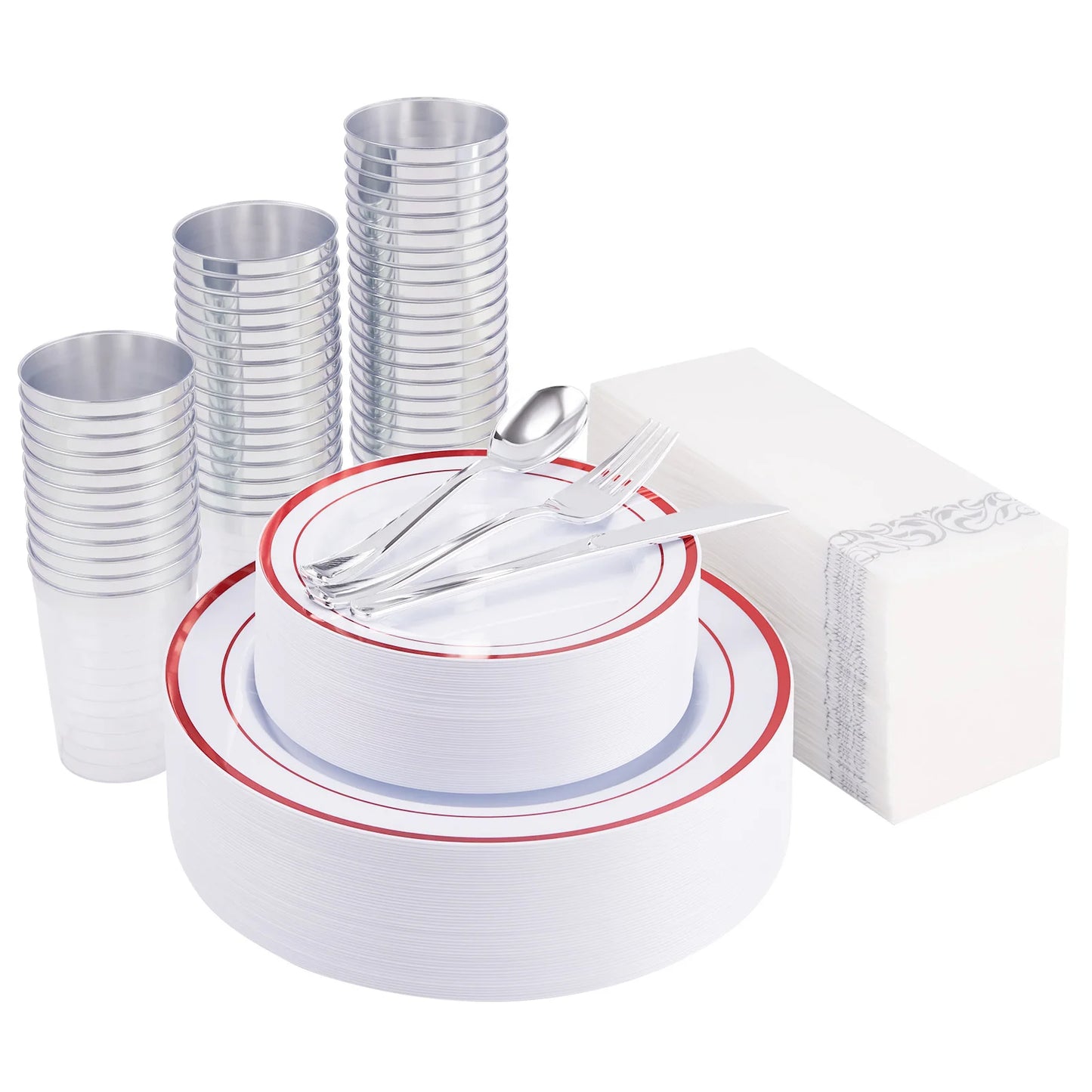 Dinnerware 350 Piece Heavy Duty Disposable Tableware Set