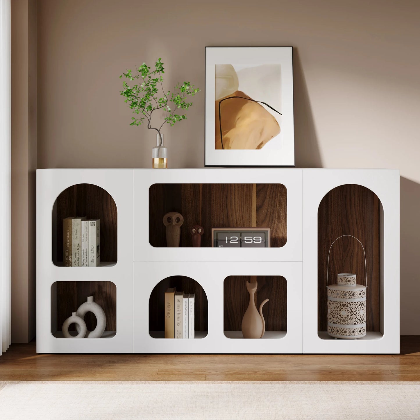 Tribesigns Modern Console Table With 6 Storage Compartments Entryway