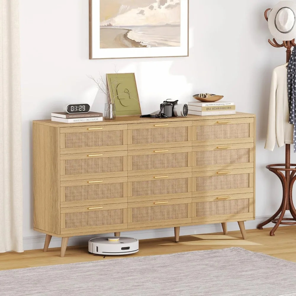 ZHIYONG 12 Drawer Dresser Modern Wooden Chest With Handles