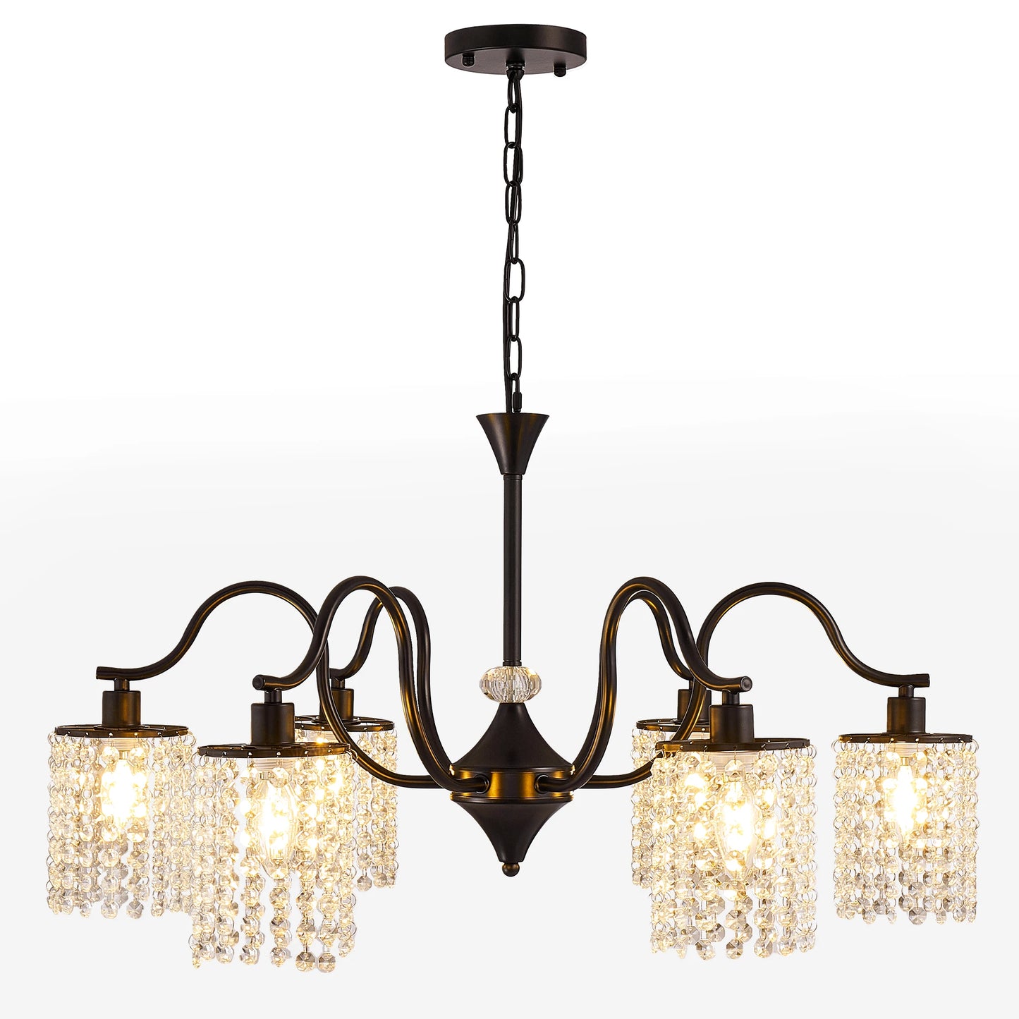 Long K9 Crystal Ceiling Chandelier For Kitchen Table Living Dining Room Bedroom Gold Crystal Branch Hanging Chandelier Lights