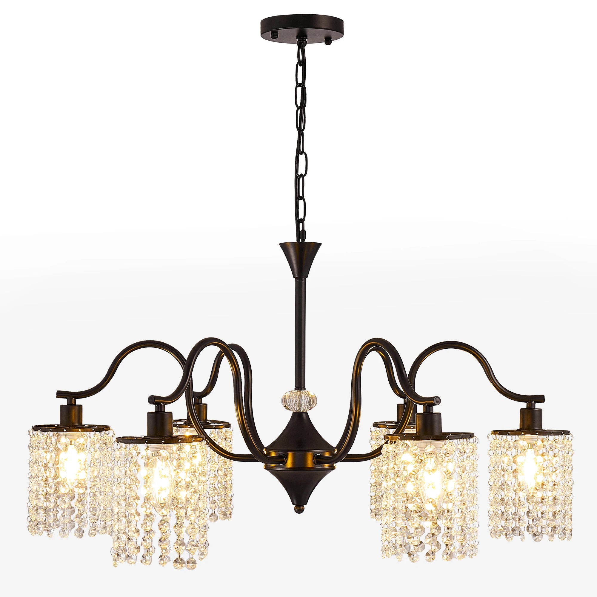 Long K9 Crystal Ceiling Chandelier For Kitchen Table Living Dining Room Bedroom Gold Crystal Branch Hanging Chandelier Lights