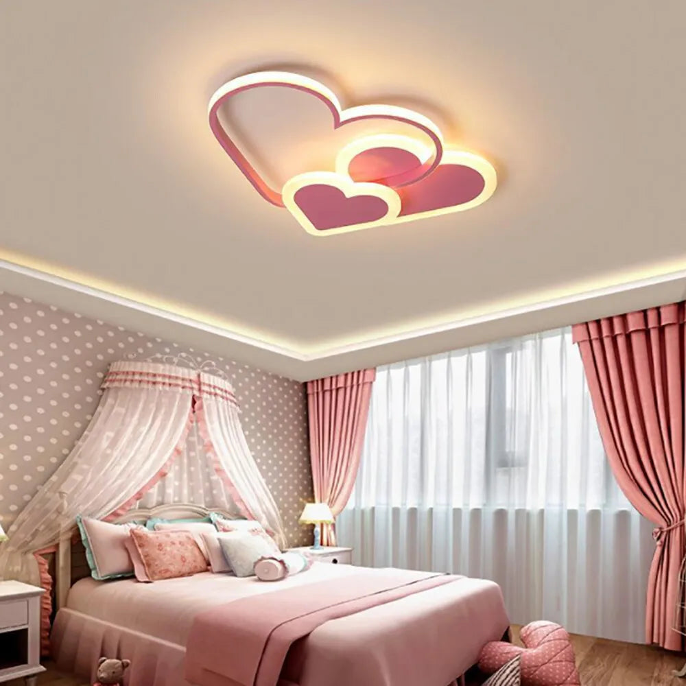 Heart Shaped LED Ceiling Lamp With Remote Control Adjustable