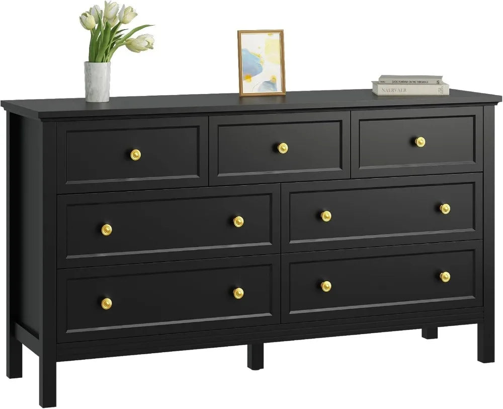 Three Piece Bedroom Set With Six Drawer Dresser And Nightstands