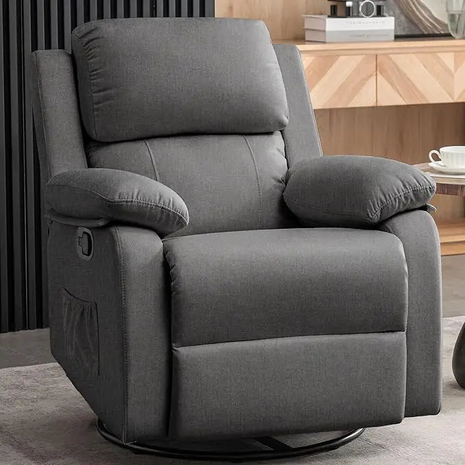 360 Swivel Rocker Chair Upholstered Glider Recliner For Adults