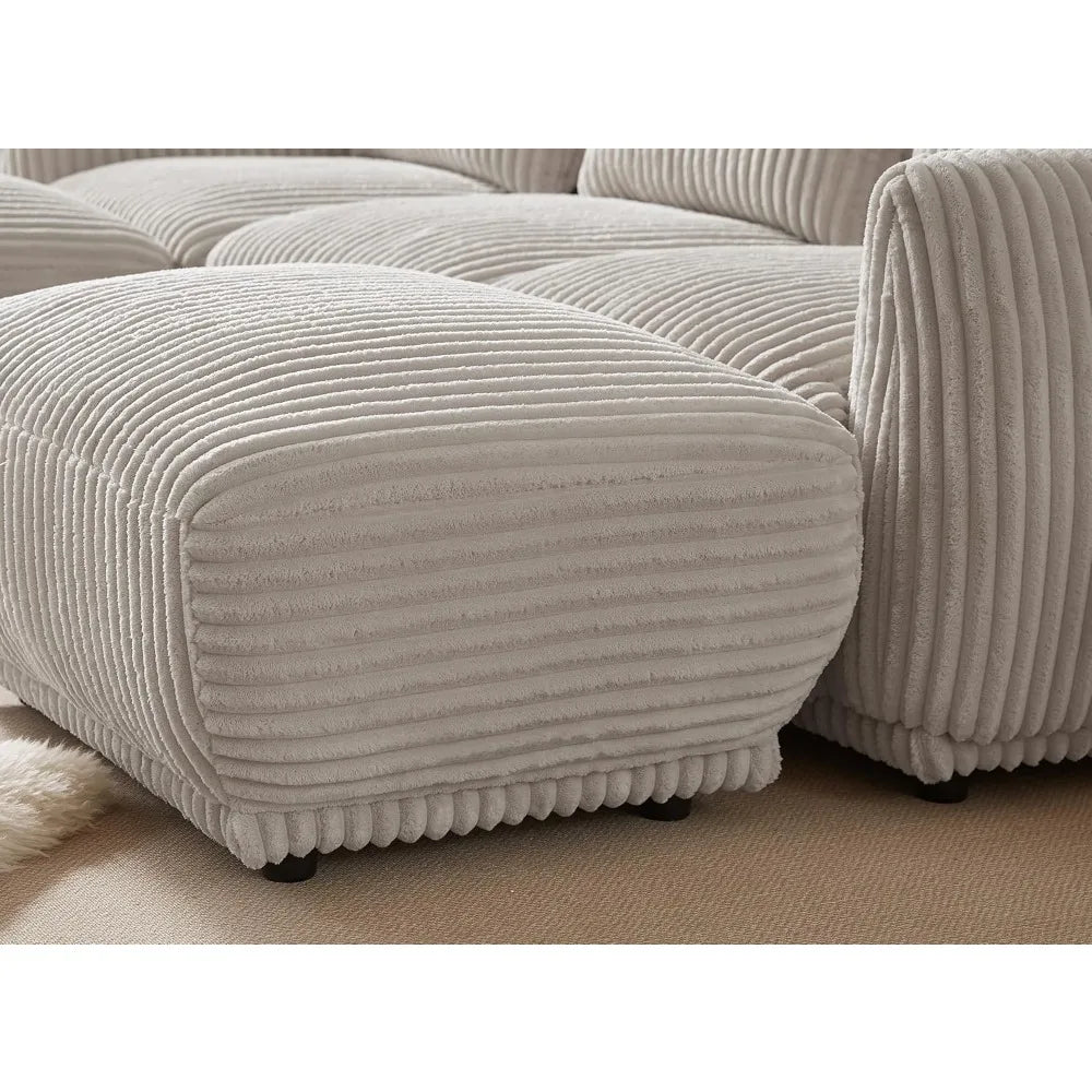 Tongyue L Shaped Sectional Sofa With Removable Ottomans