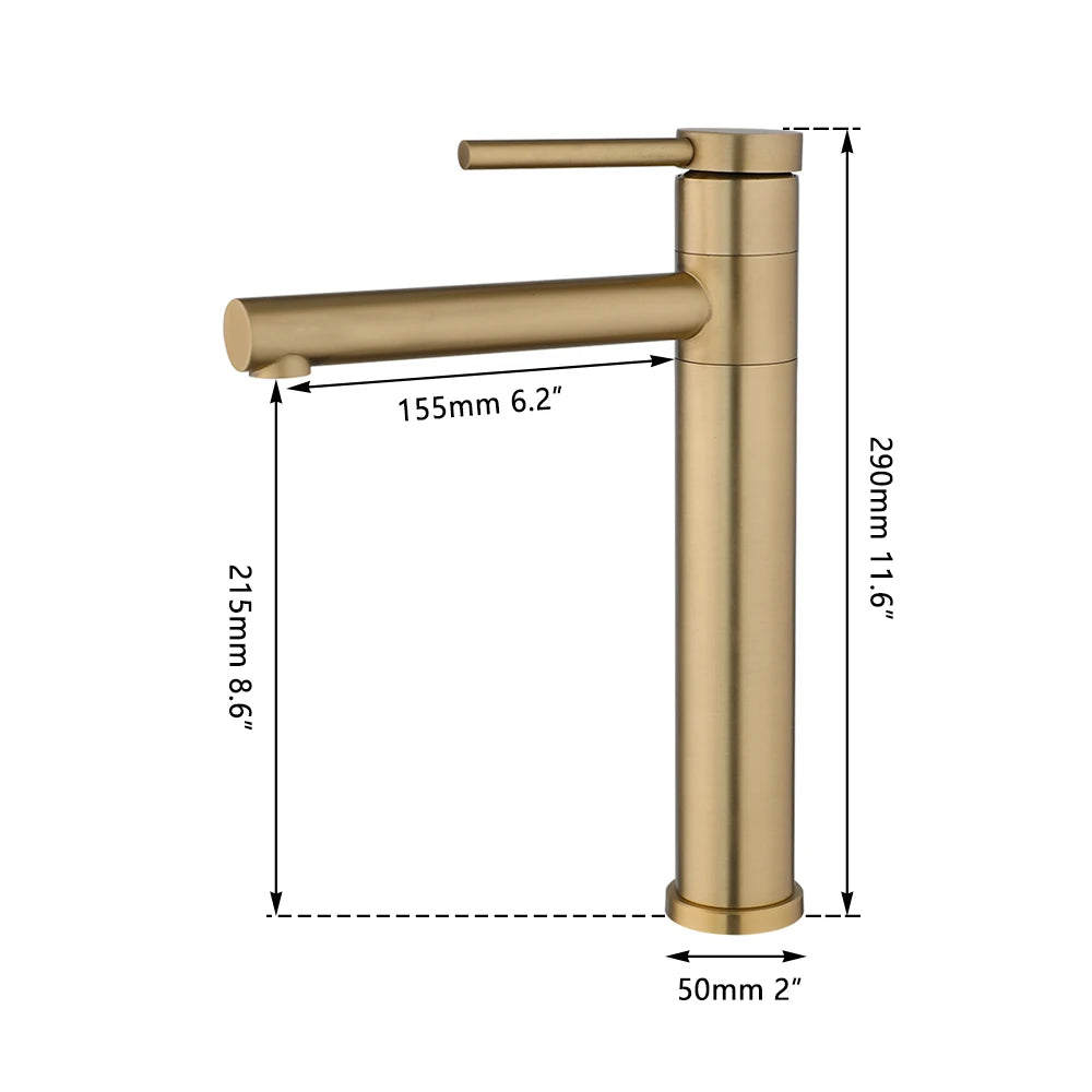 JIENI Deck Mounted Bathroom Vessel Sink Faucet With Long Spout