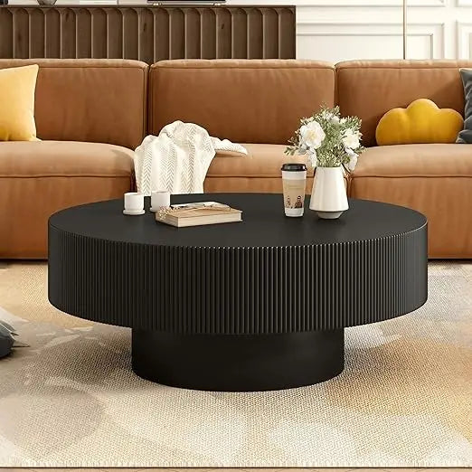 Modern Round Coffee Table With Sturdy Base
