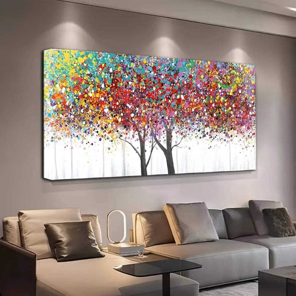 Abstract Tree Canvas Wall Art In Solid Wood Frame Gallery