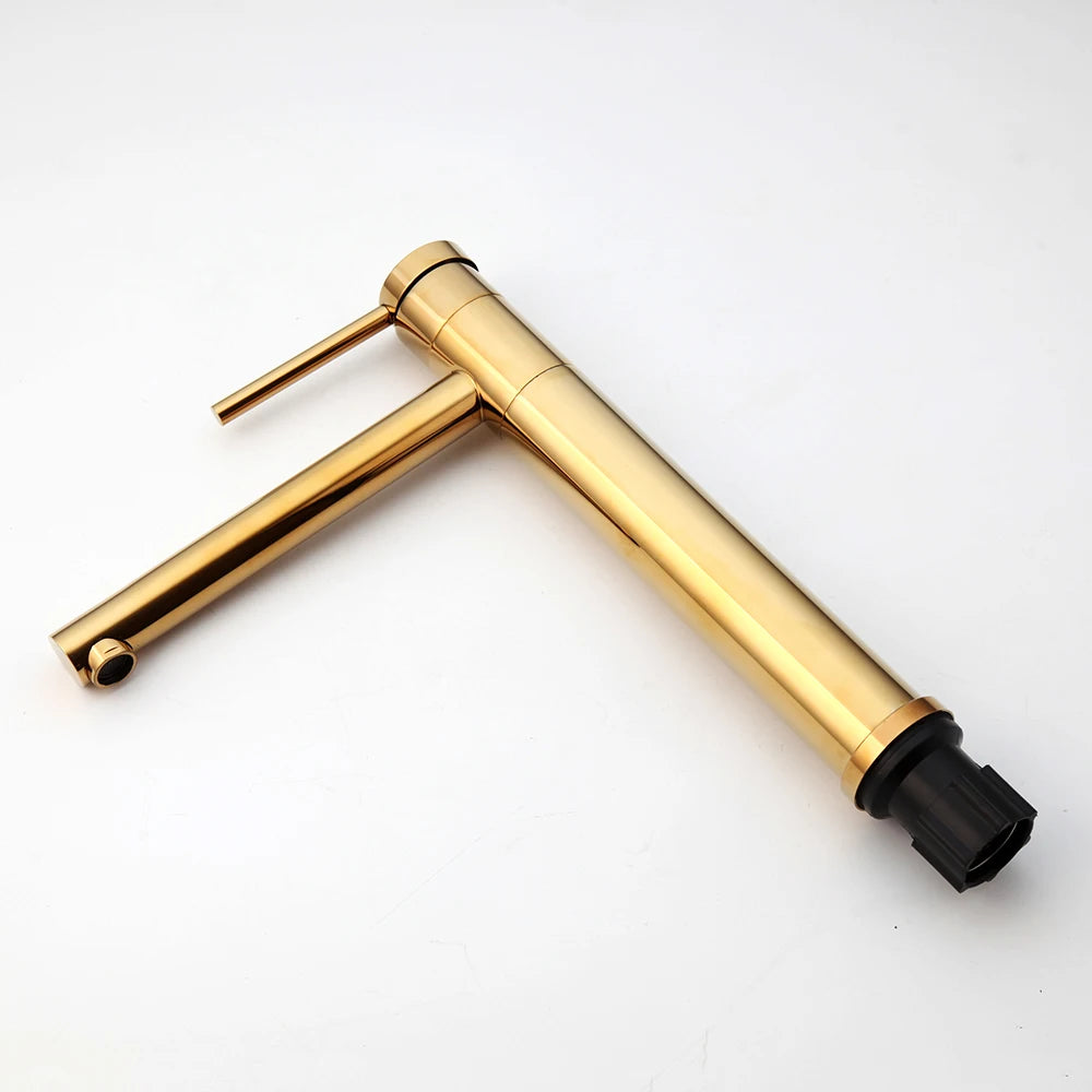 JIENI Deck Mounted Bathroom Vessel Sink Faucet With Long Spout