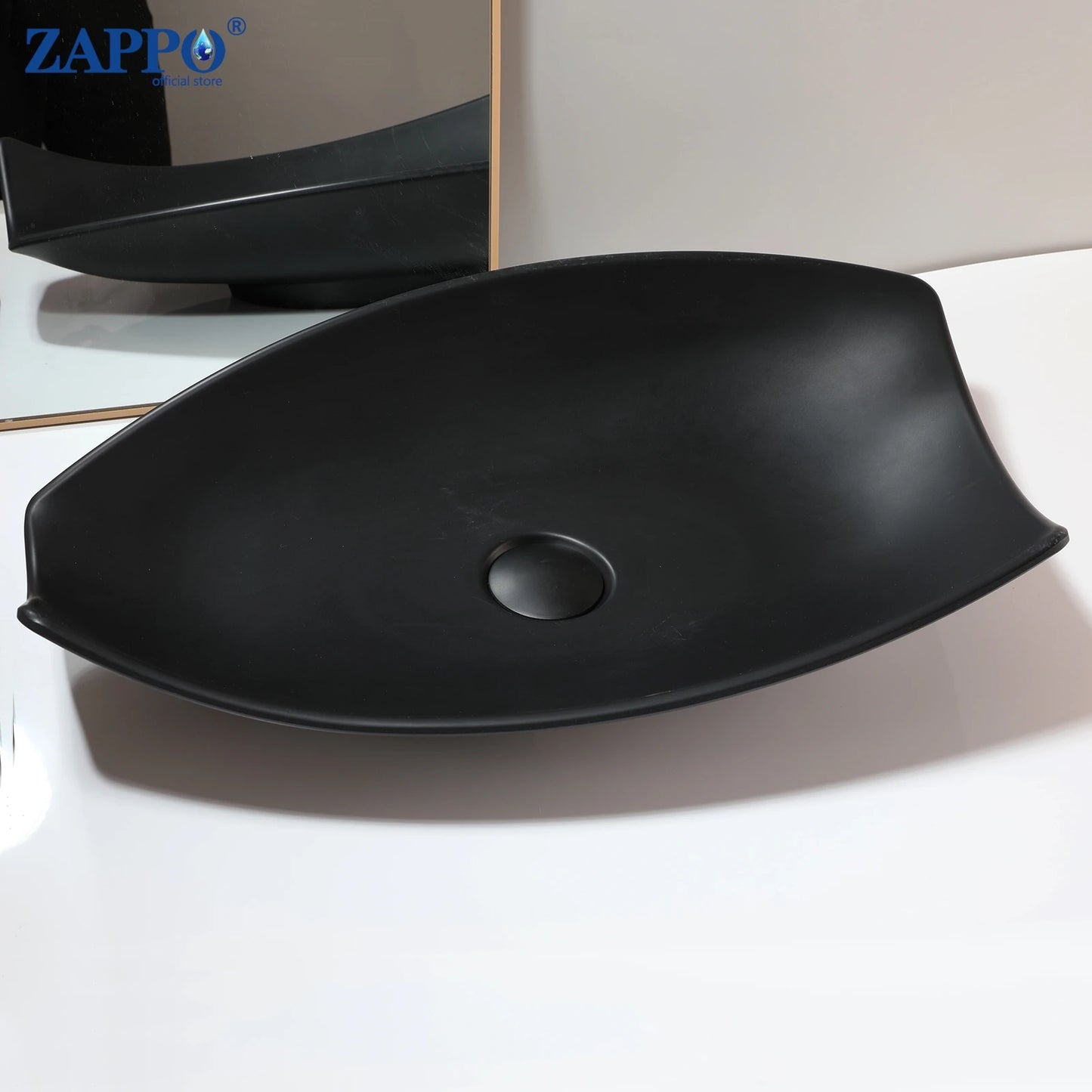 ZAPPO Bathroom Vessel Sink With Drain Bathroom Stone Resin Washbasin Round Above Counter Bowl Sinks for Bar Hotel (No Faucet)