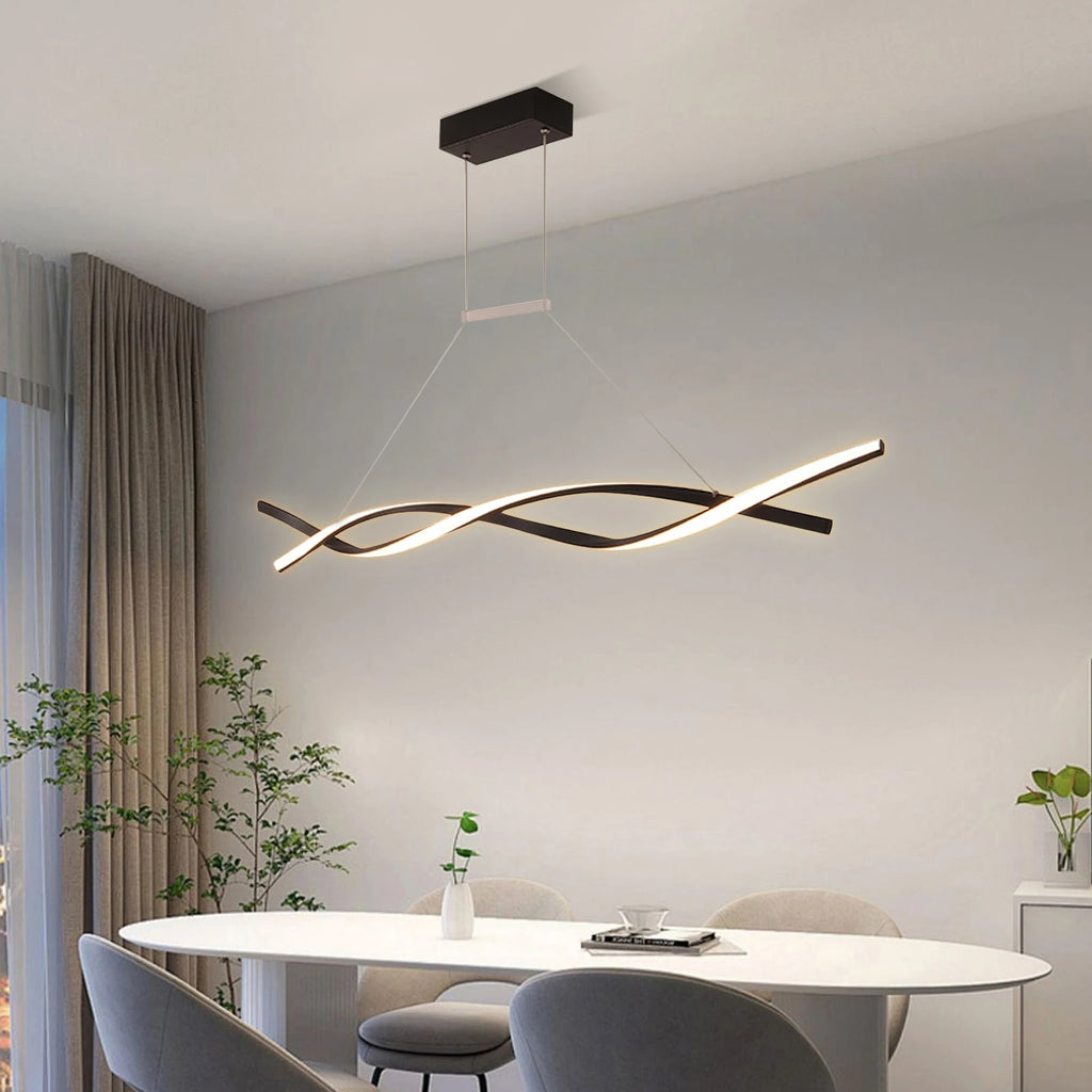 Modern Pendant Light With Remote For Bedrooms, 3 Lighting Modes