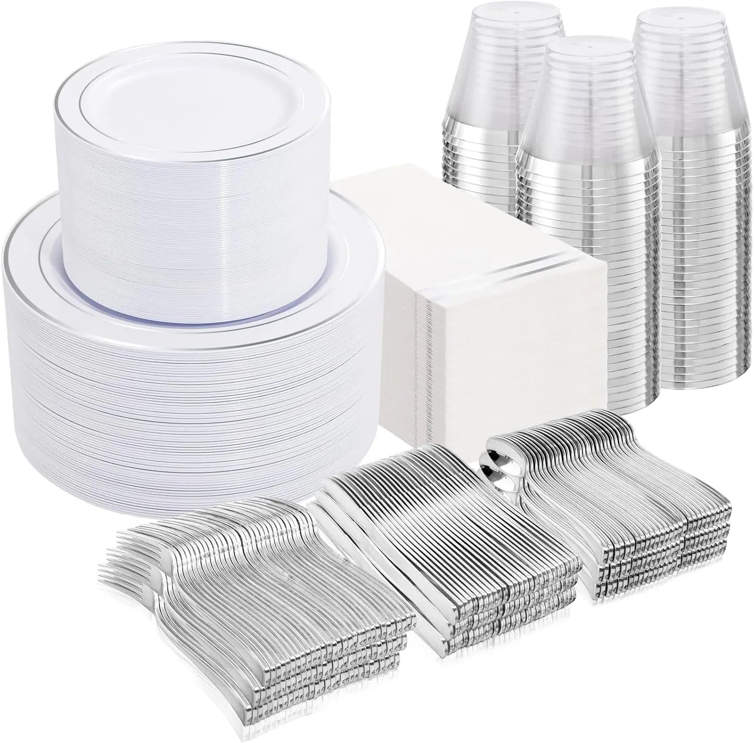 Dinnerware 350 Piece Heavy Duty Disposable Tableware Set