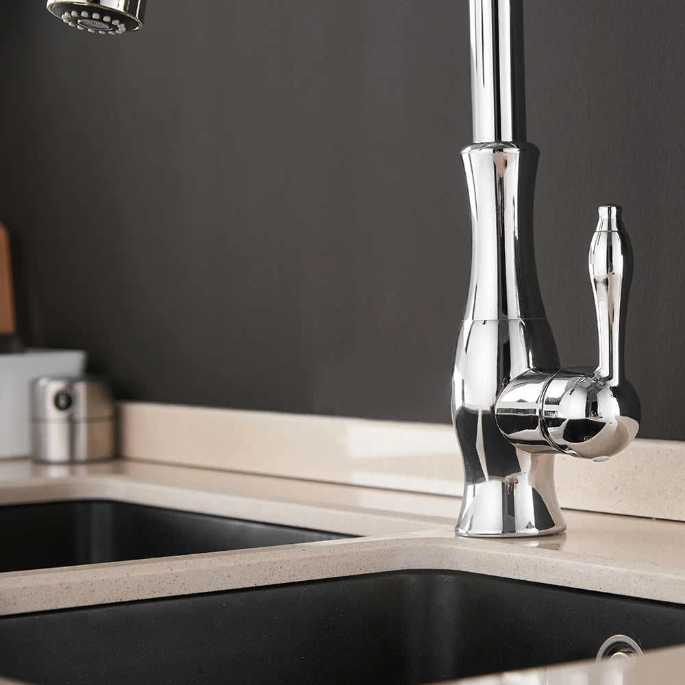 WANFAN Kitchen Faucet Pull Out Single Handle Water Mixer 866011