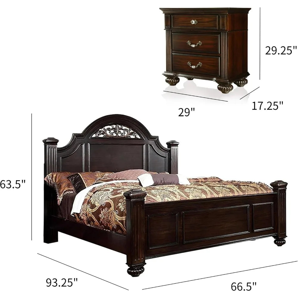 XMSJ Syracuse 6 Piece Traditional Solid Wood Bedroom Set