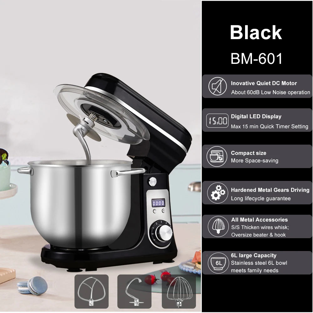 Biolomix 6 Speed 1200W Stand Mixer TiltHead